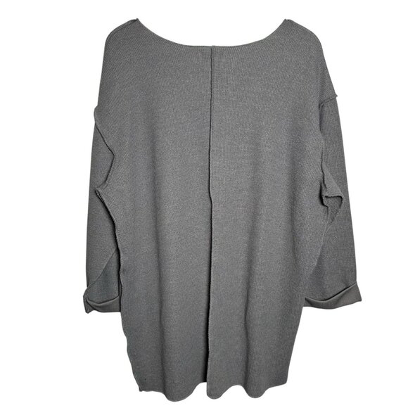 Urban Outfitters Gray Small Oversize Top Small Ribbed Sweater Long Sleeve Lounge - Picture 2 of 12